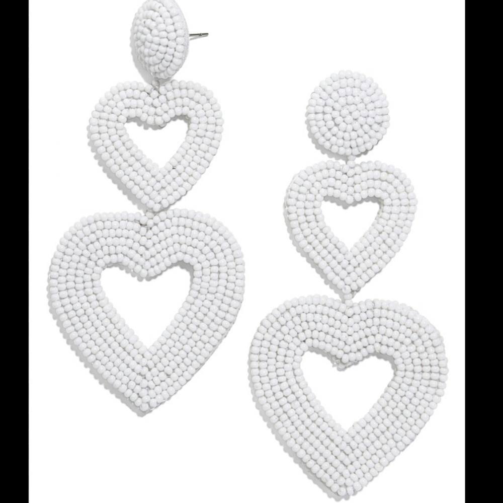 BaubleBar Beaded Heart Dangle Earrings - Picture 2 of 3